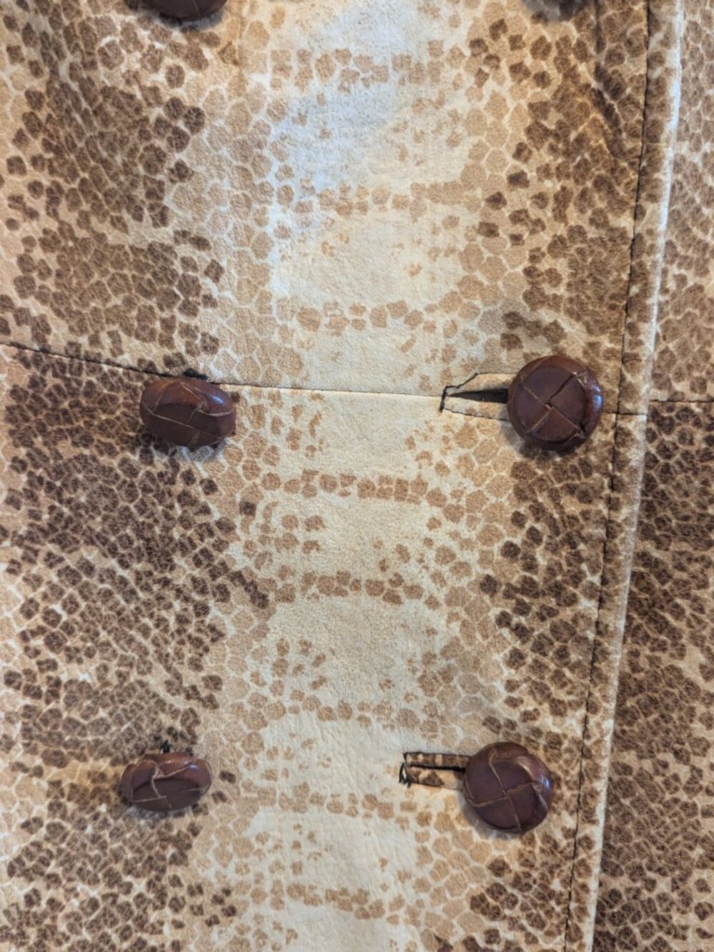 Vintage Women’s Tan Python Suede Coat - Picture 3 of 12